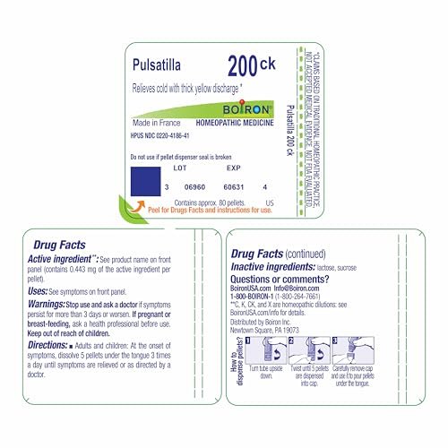 Boiron Pulsatilla 200Ck Homeopathic Medicine for Colds - 80 Pellets - görsel 17