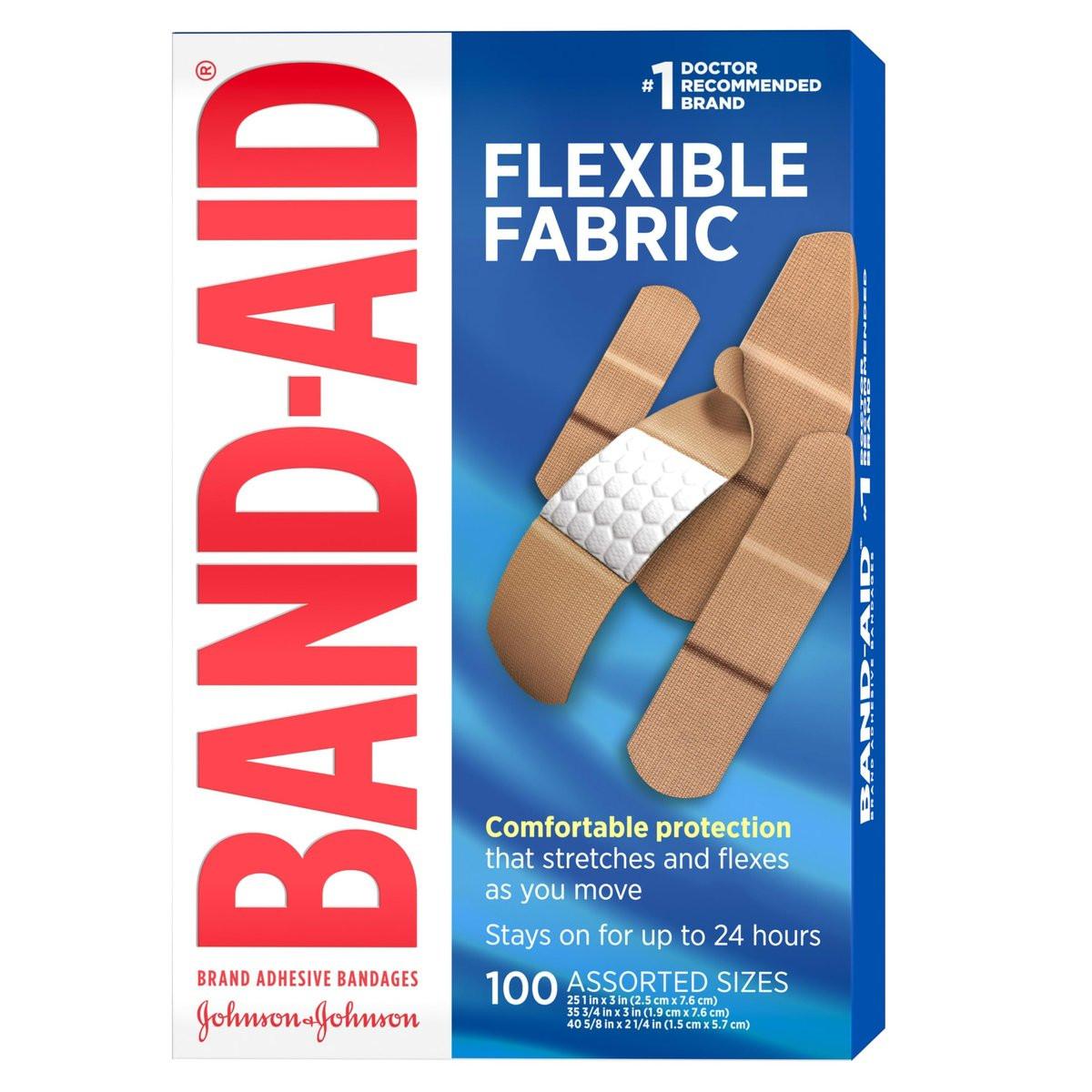 BAND-AID Brand Flexible Fabric Adhesive Bandages with Memory-Weave Fabric, Quilt-Aid Comfort Pad & Hurt-Free Pad; Wound Care for Minor Cuts, Scrapes, & Wounds, Assorted Sizes, 2 x 100 Count - görsel 17