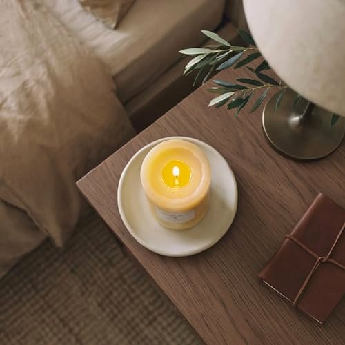 Aroma Naturals Orange and Lemongrass Essential Oil Scented Pillar Candle, Ambiance, 2.75 inch x 5 inch, Yellow - görsel 6