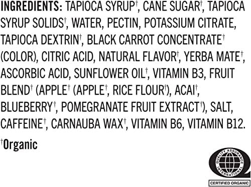 PROBAR - Bolt Organic Energy Chews, Berry Blast, Non-GMO, Gluten-Free, USDA Certified Organic, Healthy, Natural Energy, Fast Fuel Gummies with Vitamins B & C (12 Count) - görsel 6