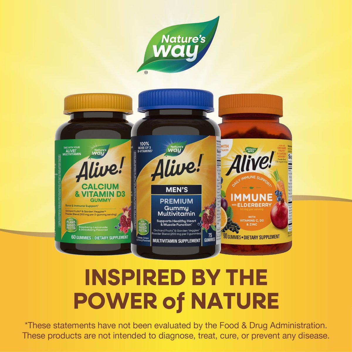Nature's Way Alive! Men's Premium Gummy Multivitamin Supplement, Supports Healthy Heart*, Muscle Function*, Full B-Vitamin Complex, Orange, Grape, Cherry Flavored, 75 Gummies (Packaging May Vary) - görsel 3