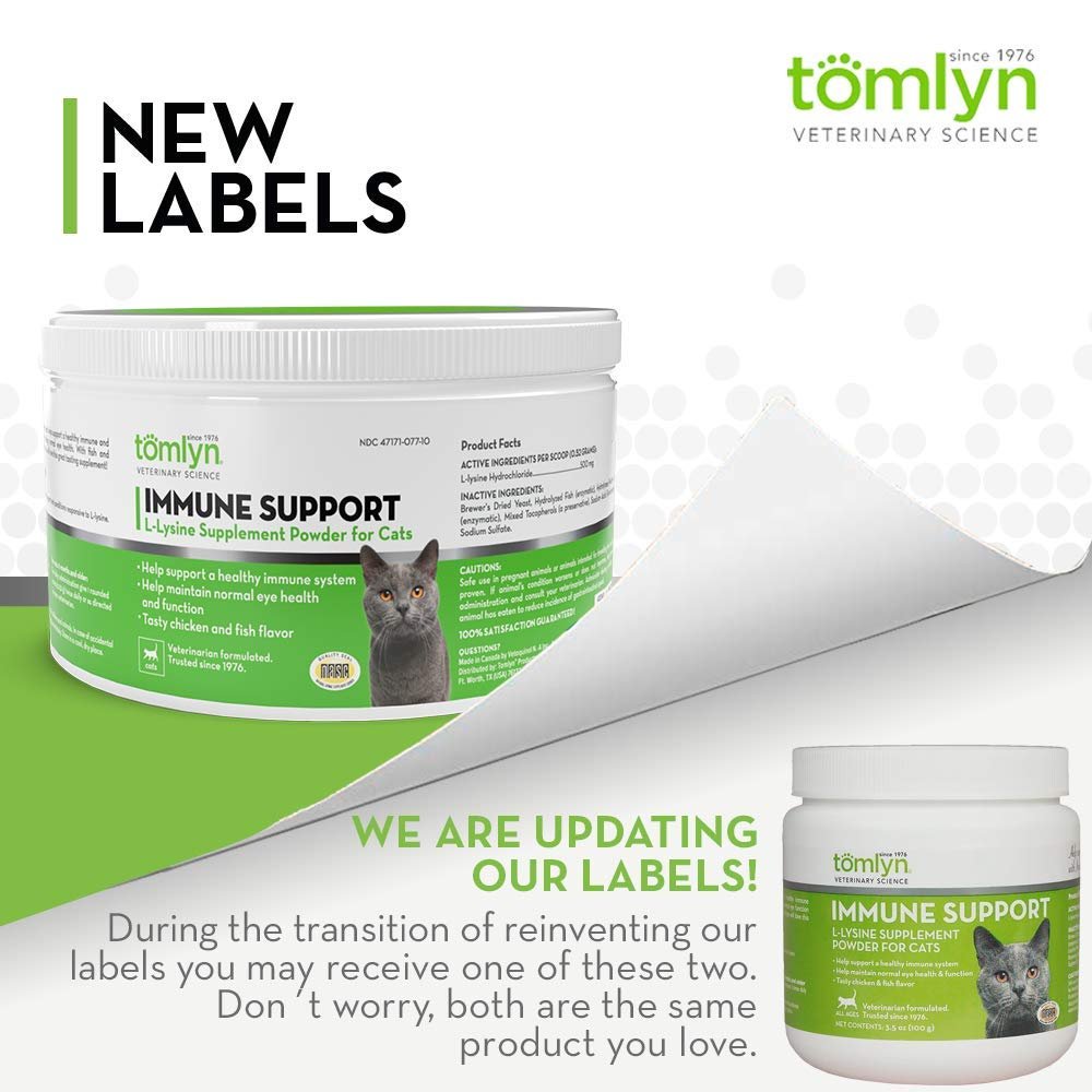 Tomlyn Immune Support Daily L-Lysine Supplement, Fish-Flavored Lysine Powder for Cats and Kittens, 3.5oz - görsel 3