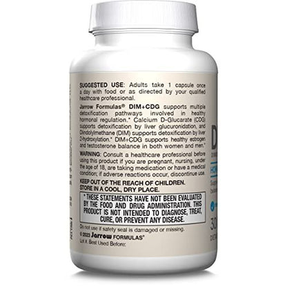 Jarrow Formulas DIM plus CDG Veggie Capsules – Dimensions: 1.75 x 1.75 x 3.25 inches – Image 8