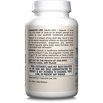 Jarrow Formulas Extra Strength L-Theanine – Veggie Capsules: Suitable for vegetarians and vegans, these capsules – Image 5