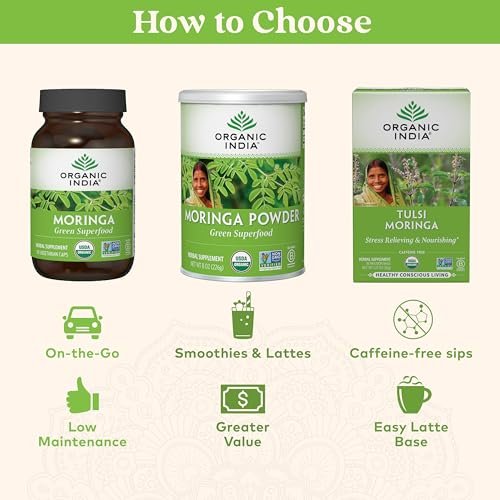 ORGANIC INDIA Moringa Herbal Supplement - – Nutrient Dense: Moringa leaves are packed with vitamins A, E, and K, – Image 11