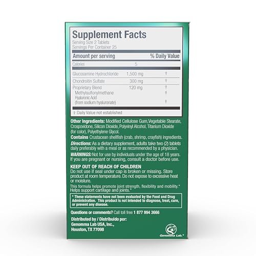 X Ray High Potency Joint Health Supplement, with Glucosamine 1500mg, Chondroitin 300mg, MSM 120 mg, Supports Healthy Joints, Bones & Cartilage - 50 Count - görsel 10