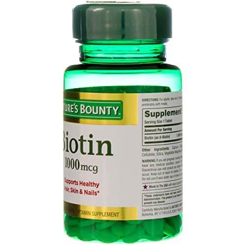 Nature's Bounty Energy Health Biotin Coated Tablets, 1000 mcg, 100 Ct (1 Pack) - görsel 10