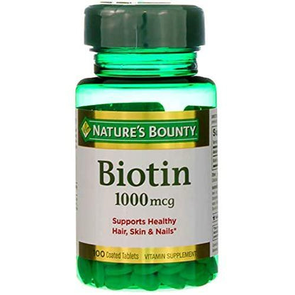 Nature's Bounty Energy Health Biotin Coated Tablets, 1000 mcg, 100 Ct (1 Pack)