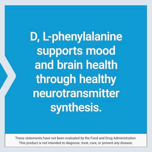 Life Extension D, L-Phenylalanine Capsules, 500 mg – Supports Mood Health, Promotes Neurotransmitter Health – Gluten-Free, Non-GMO, Vegetarian – 100 Capsules - görsel 12