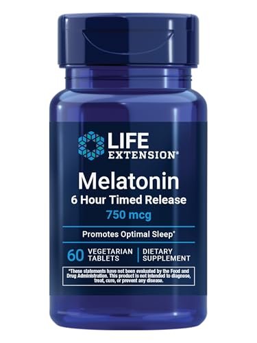 Life Extension Melatonin 6 Hour Timed Release, 750 mcg, Extended-Release Formula for Gentle Sleep Support, Healthy Circadian Rhythms, Cellular Defense, Gluten-Free, Non-GMO, Vegetarian, 60 Tablets - görsel 2