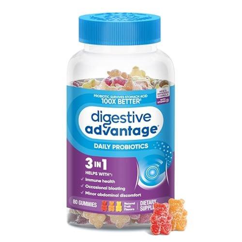 Digestive Advantage Probiotics For Digestive Health, Probiotic Gummies & Vit D, Daily Probiotics For Women & Men Occasional Bloating, Minor Abdominal Discomfort & Gut Health, 80ct Natural Fruit Flavors - görsel 10