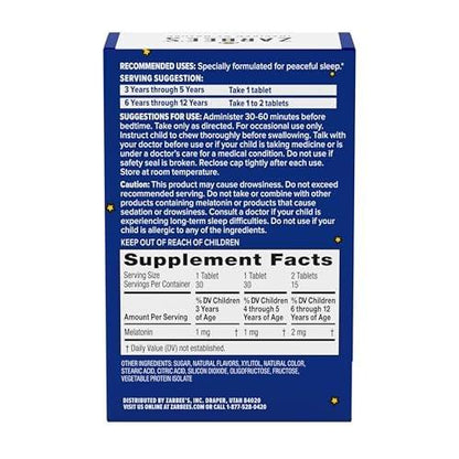 Zarbee's Melatonin Gummies 3mg Sleep Supplement to Promote Peaceful Sleep, Natural Mixed Fruit Flavor, Adults Gummy Age 12 Up, 60 Count