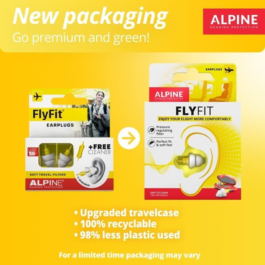 Alpine FlyFit - Earplugs for Pressure Relief & Preventing Ear Pain While Flying - Airplane Travel Essentials - Comfortable Reusable Hypoallergenic Earplugs with Ultra Soft Filter - görsel 7
