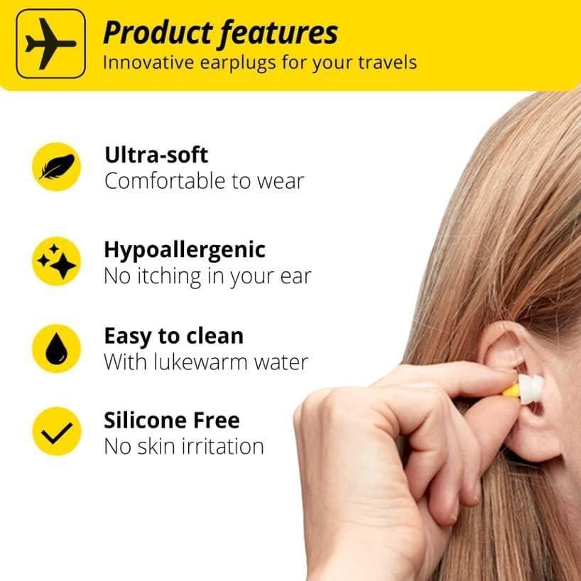 Alpine FlyFit - Earplugs for Pressure Relief & Preventing Ear Pain While Flying - Airplane Travel Essentials - Comfortable Reusable Hypoallergenic Earplugs with Ultra Soft Filter - görsel 6