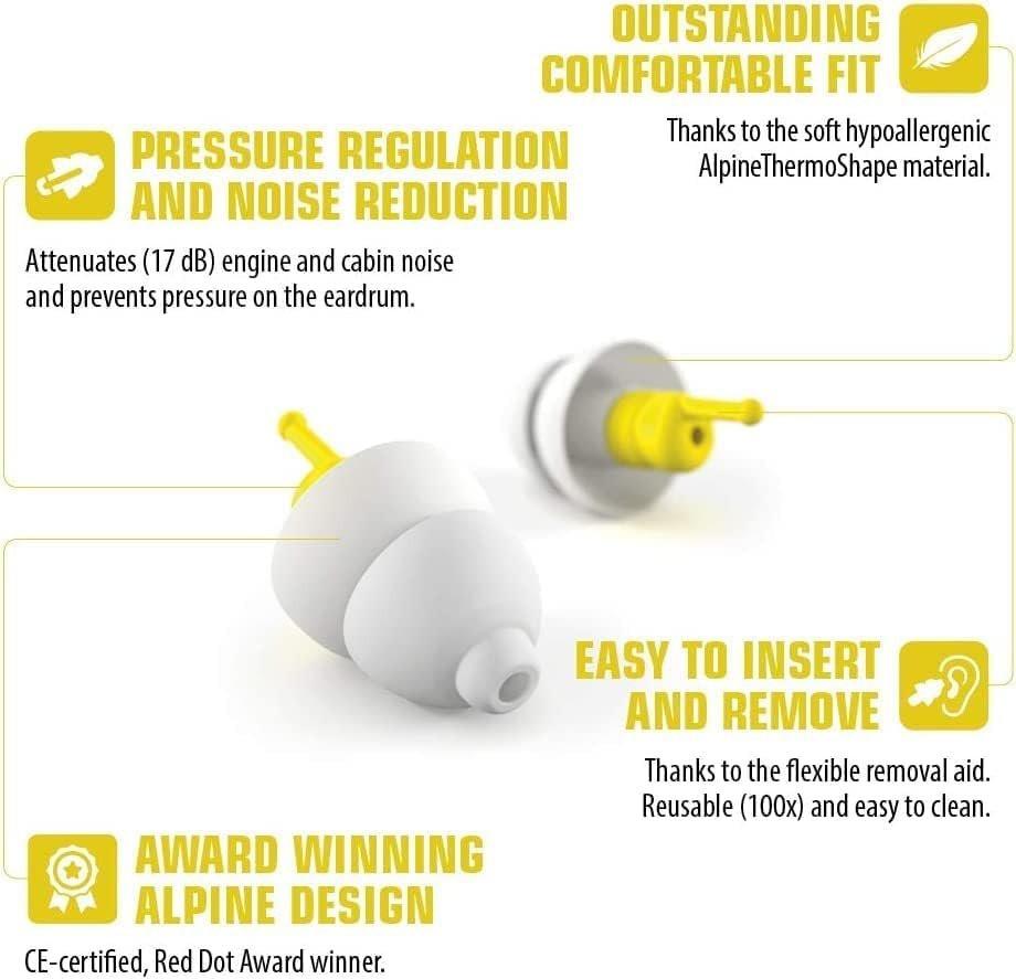 Alpine FlyFit - Earplugs for Pressure Relief & Preventing Ear Pain While Flying - Airplane Travel Essentials - Comfortable Reusable Hypoallergenic Earplugs with Ultra Soft Filter - görsel 5