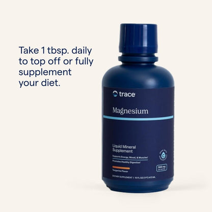 Trace Minerals Liquid Magnesium LQM01 300 mg Supplement Drops - Gluten-Free Vegan Magnesium Mineral Supplement for Daily Health Support and Wellness, 16 fl oz (473 ml Bottle)