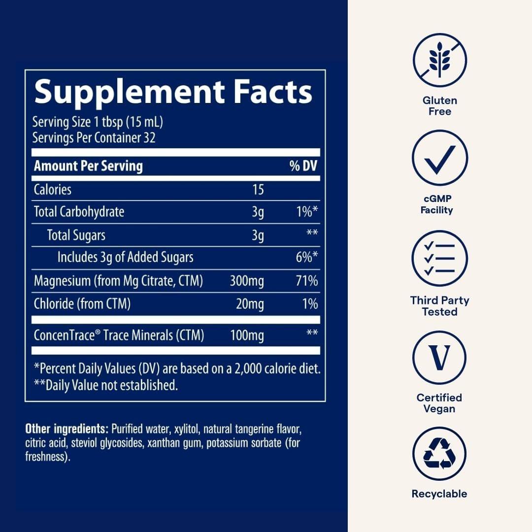 Trace Minerals Liquid Magnesium LQM01 300 mg Supplement Drops - Gluten-Free Vegan Magnesium Mineral Supplement for Daily Health Support and Wellness, 16 fl oz (473 ml Bottle) - görsel 9