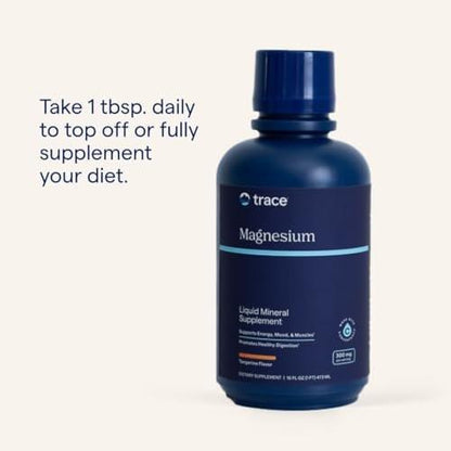 Trace Minerals Liquid Magnesium LQM01 300 mg Supplement Drops - Gluten-Free Vegan Magnesium Mineral Supplement for Daily Health Support and Wellness, 16 fl oz (473 ml Bottle)