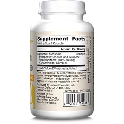 Jarrow Formulas Curcumin Phytosome 500 mg - 60 Veggie Capsules - Meriva Formulation - Antioxidant & Joint Health Support