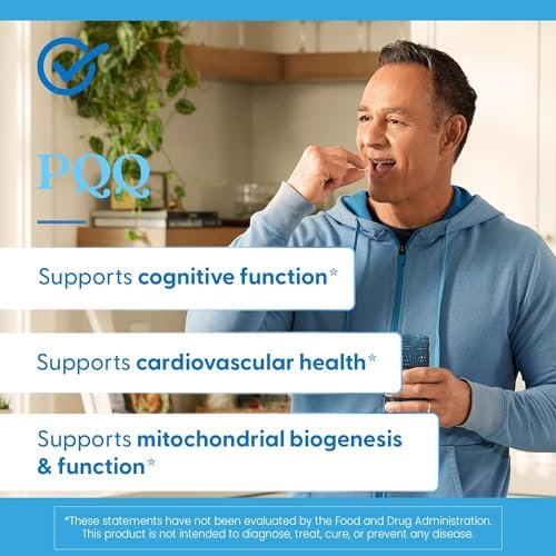 Doctor's Best PQQ with BioPQQ Supplement 20 mg - Brain Health Support for Men & Women, Pyrroloquinoline Quinone Capsules, Daily Mitochondrial Function & Energy Support, Gluten Free, Vegan- 30 Veg Caps - görsel 6