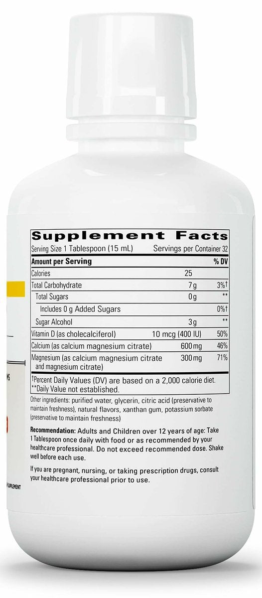 Integrative Therapeutics Liquid Calcium Magnesium 2:1 - Calcium Supplement for Bone Support* - Delicious, Liquid Formula - Does Not Contain Sugar, Gluten or Dairy - Orange Vanilla, 16 oz (32 Servings) - görsel 4