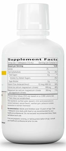 Integrative Therapeutics Liquid Calcium Magnesium 2:1 - Calcium Supplement for Bone Support* - Delicious, Liquid Formula - Does Not Contain Sugar, Gluten or Dairy - Orange Vanilla, 16 oz (32 Servings) - görsel 3