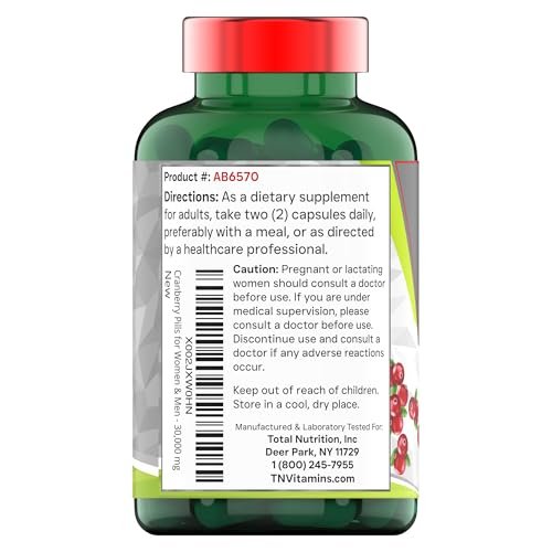 tnvitamins Cranberry Pills for Women & Men - 90 Capsules | Supports Urinary Tract Health* | Cranberry Concentrate Supplement | Bladder & Kidney Support* | Supports Women's Health* | Antioxidants - görsel 3
