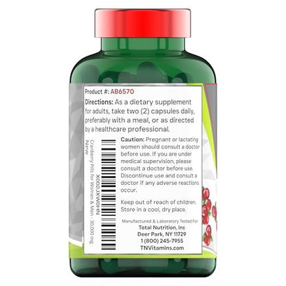 tnvitamins Cranberry Pills for Women & Men - 90 Capsules | Supports Urinary Tract Health* | Cranberry Concentrate Supplement | Bladder & Kidney Support* | Supports Women's Health* | Antioxidants