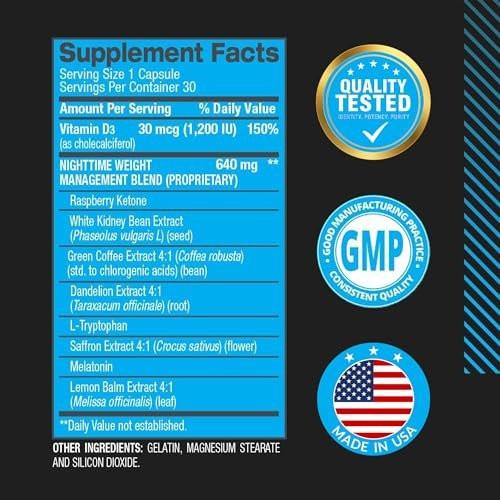 BPI Sports Nite Burn – Nighttime Fat Burner & Sleep Support – Keto-Friendly – Weight Loss, Burn Fat, Relaxation, Boost Metabolism – 30 servings – 640mg - görsel 6