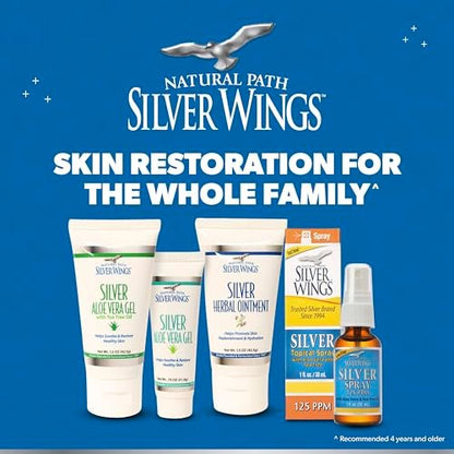Natural Path Silver Wings 250ppm Silver Herbal Ointment - Nourishing and Moisturizing Skin Care 1.50oz