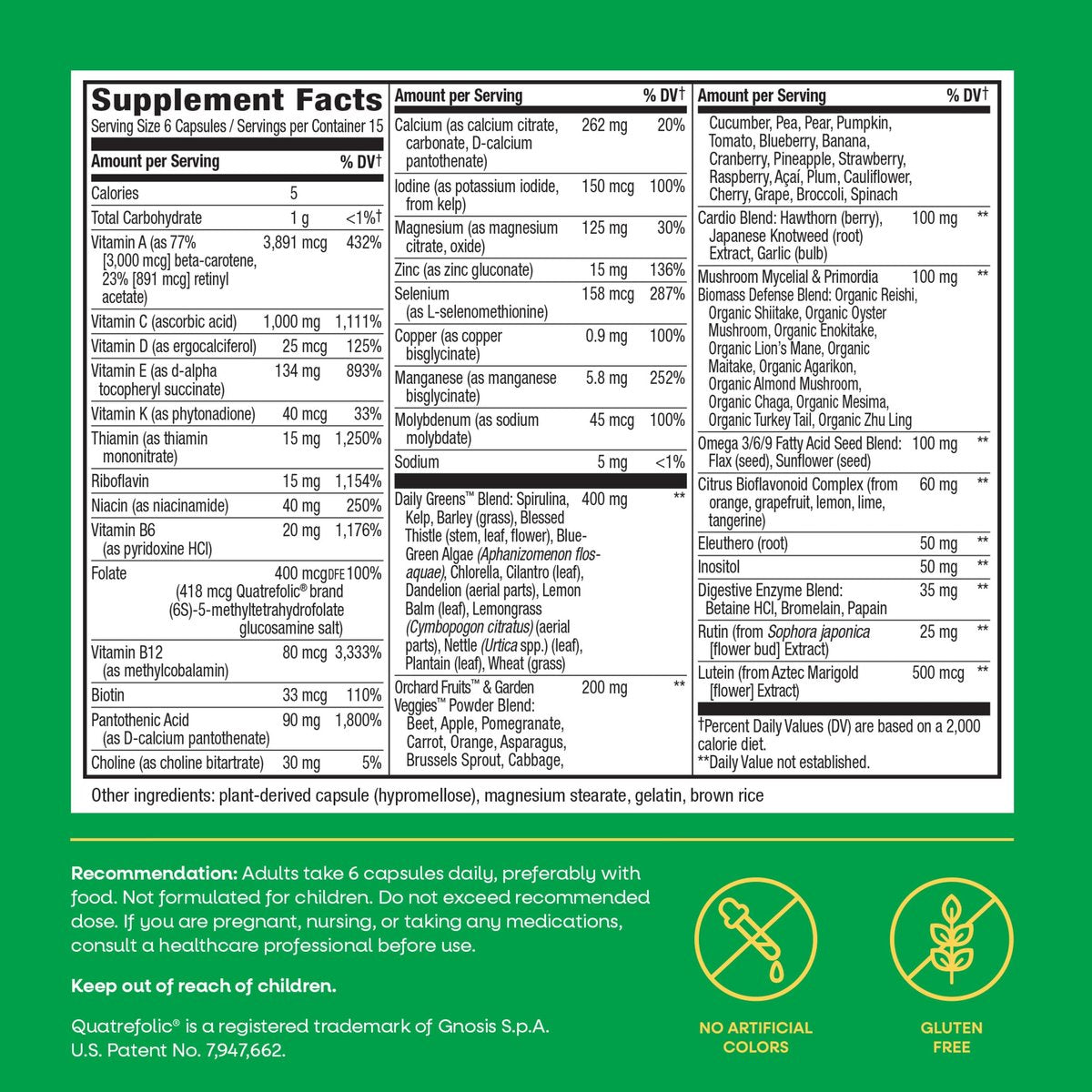 Nature's Way Alive! Max6 Potency Adult Complete Multivitamin with No Iron Added, Antioxidant Vitamins A, C, E, B-Vitamins Including Methylated B12 & Folate, Energy Metabolism Support, 90 Capsules - görsel 15