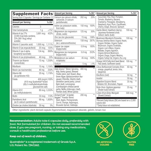 Nature's Way Alive! Max6 Potency Adult Complete Multivitamin with No Iron Added, Antioxidant Vitamins A, C, E, B-Vitamins Including Methylated B12 & Folate, Energy Metabolism Support, 90 Capsules - görsel 16
