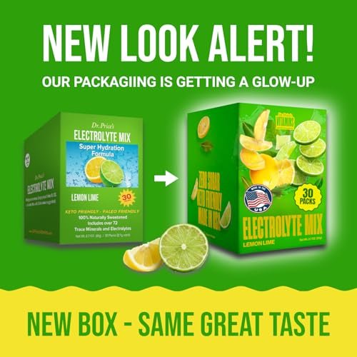 Dr. Price’s Electrolytes Powder Packets – Lemon Lime, 30 Packs | Sugar Free Electrolytes | Hydration Drink Mix, 72+ Trace Minerals, Manganese | Keto Electrolytes, Vegan, Doctor-Formulated, Made in USA - görsel 5