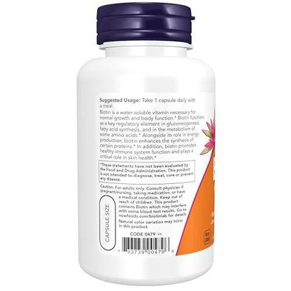NOW Foods Supplements, Biotin 10 mg (10,000 mcg), Extra Strength, Energy Production*, 120 Veg Capsules