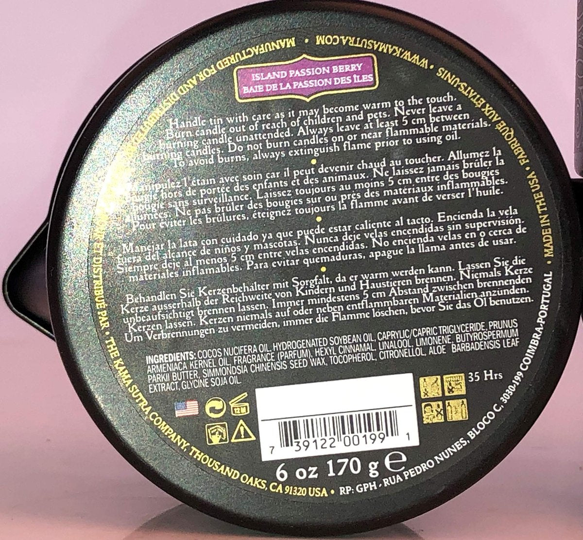 KAMA SUTRA Ignite Massage Candle - Coconut Oil and Soy Based - Island Passion Berry, 6 oz Candle Melts into a Warm Massage Oil, Couples Massage, Pour Spout Massage Candle - görsel 7