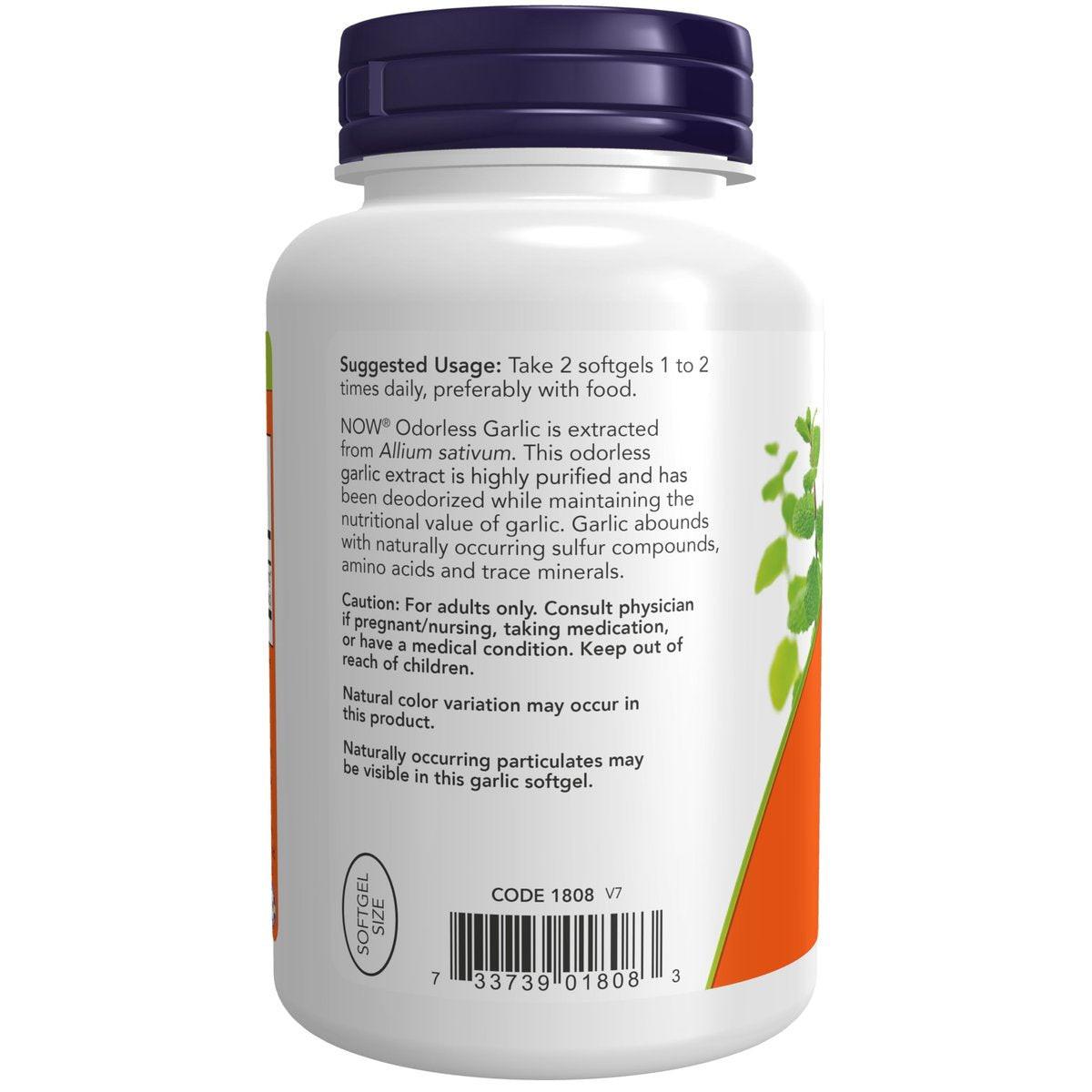 NOW Foods Supplements, Odorless Garlic (Allium sativum), Concentrated Extract, 250 Softgels - görsel 1