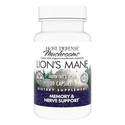 Host Defense Mushrooms Lion's Mane - Brain Health Support Supplement for Focus & Memory Function - Immune & Nervous System Support Supplement - 30 Capsules - görsel 2