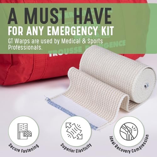 Premium Elastic Bandage Wrap (4" 2 Pack) - Hook & Loop Fasteners at Both Ends - Latex Free Hypoallergenic Compression Roll - Reusable Bandages for Waist, Legs, Elbow & Knee Wrap - görsel 11