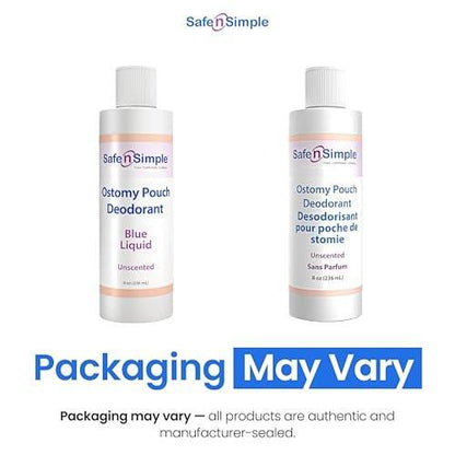 Safe n' Simple Ostomy Deodorant Classic Blue - Odor Eliminator Ostomy - Ostomy Pouch Deodorant - Colostomy Bag Odor Eliminator - Colostomy Bag Deodorizer - 8 Fluid Ounce Drops - Ostomy Accessories