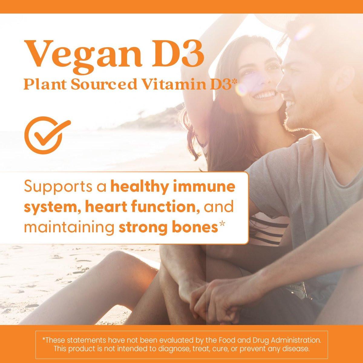 Doctors Best Vegan Vitamin D3 2500 IU Veg Caps - Vegan Vitamin D Supplement for Men & Women, Helps Support Calcium Absorption, Heart Health & Immune Support, 62.5 mcg per Serving - 60 Veggie Capsules - görsel 3