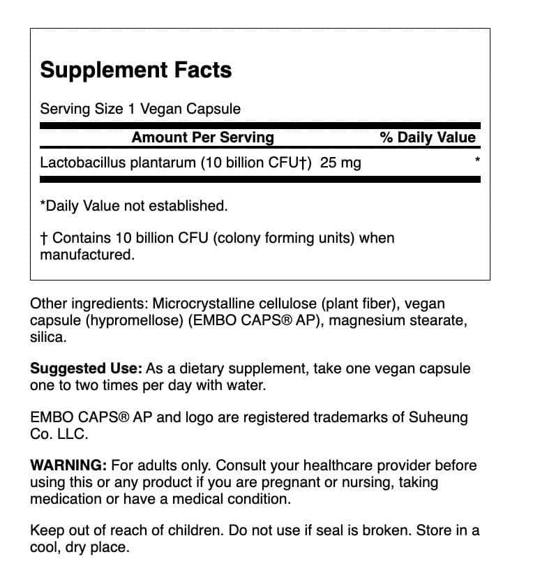 Swanson L. Plantarum - 10 Billion CFUs - Probiotic Supplement for Occasional Gas & Bloating - Supports Lower GI Tract Health* - No Refrigeration Needed - Non-GMO - 30 Vegan Capsules - görsel 2