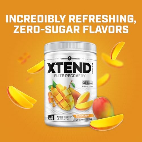 Xtend Original BCAA Powder - Mango Madness, 30 Servings - 7g BCAAs & 2.5g L-Glutamine for Muscle Recovery & Hydration, Sugar Free Intra/Post Workout Drink with Electrolytes - görsel 2