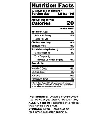 Terrasoul Superfoods Organic Acai Berry Powder, 4 Oz (Pack of 2), Freeze-Dried for Freshness, Omega Fats Boost for Smoothie Bowls, and Antioxidant-Packed Superfoods Recipes