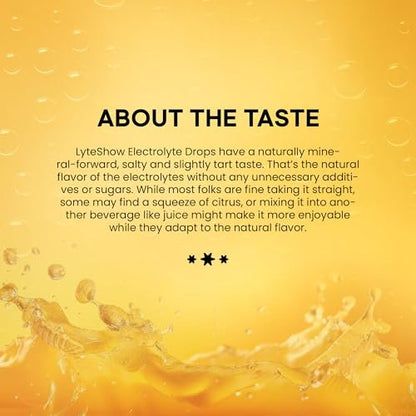 LyteShow - Electrolyte Drops for Rapid Rehydration + Digestion + Brain + Energy + Immunity | No Sugar | Trace Minerals | Unflavored, Subtle Mineral Taste - 40 Servings (Magnesium, Potassium, Zinc)