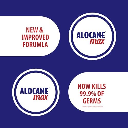 Alocane Max Emergency Burn Gel, 4% Lidocaine Hydrochloride, Antiseptic Kills 99% of Germs, Maximum Strength Pain and Itch Relief, for Sunburns, First Aid Burn Gel with Aloe Vera– 2.5 fl oz - görsel 2