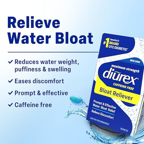 Diurex Caffeine-Free Bloat Relief, Maximum Strength, Relieve Water Bloat Discomfort, Up to 6 Hours of Relief, 48 Count - görsel 7