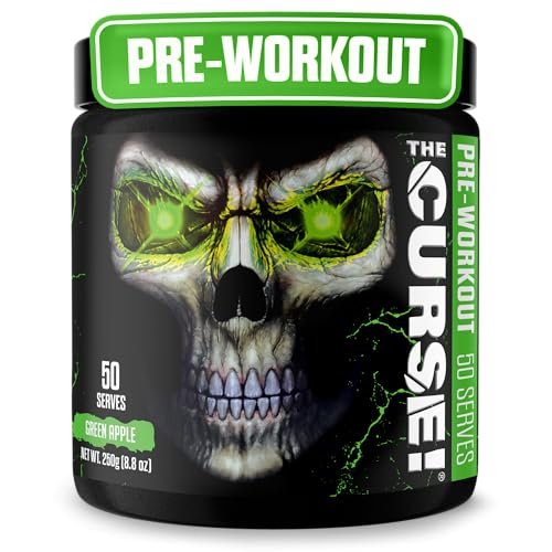 JNX SPORTS The Curse! Pre Workout Powder for Men & Women – 50 Servings, Green Apple Flavor – Caffeine, L Citrulline, Beta Alanine & Creatine for Explosive Energy, Strength, Pump & Focus - görsel 1