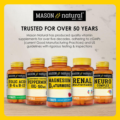 MASON NATURAL Magnesium & Vitamin D3 with Turmeric, 60 Day Supply Dietary Supplement with 500 mg Magnesium, 3000 IU Vitamin D3, and 150 mg Turmeric