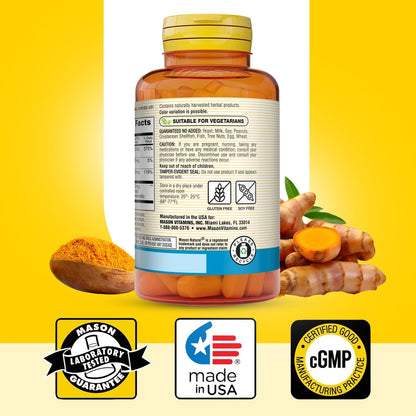 MASON NATURAL Magnesium & Vitamin D3 with Turmeric, 60 Day Supply Dietary Supplement with 500 mg Magnesium, 3000 IU Vitamin D3, and 150 mg Turmeric