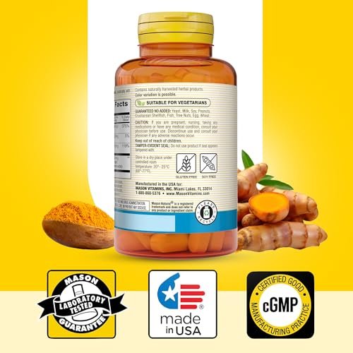 MASON NATURAL Magnesium & Vitamin D3 with Turmeric, 60 Day Supply Dietary Supplement with 500 mg Magnesium, 3000 IU Vitamin D3, and 150 mg Turmeric - görsel 12